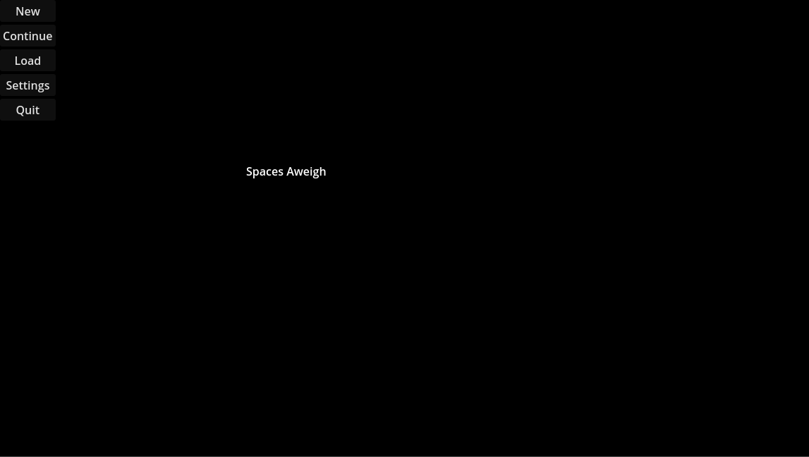 Image of the crude, initial Title Screen for Spaces Aweigh